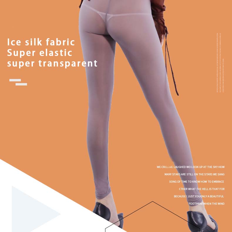 Ladies Ice Silk Seamless Silky Sheer Tight Fitness Yoga Pants Leggings